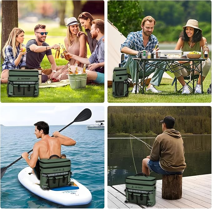 Kayak Cooler Behind Seat - Waterproof Cooler Bag Compatible with Lawn-Chair Seat Kayak，Kayak Accessories Camping Cooler, Portable Ice Chest for Fishing, Beach,Picnic, Trips
