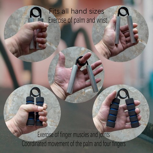 Grip Strength Trainer 4-Pack, 50LB-200LB, Metal Non-Slip Grip, Heavy Duty Grip Strengthener, Wrist Forearm and Hand Exerciser