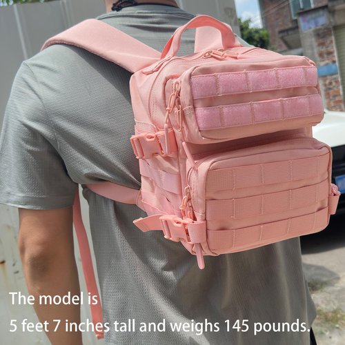 ONE WVW PIN Mini Tactical Backpack for Men and Women, 9L Small Molle Backpack for Woman Military Backpacks for Gym, Hiking, Daily, Travel, Camping (Black)