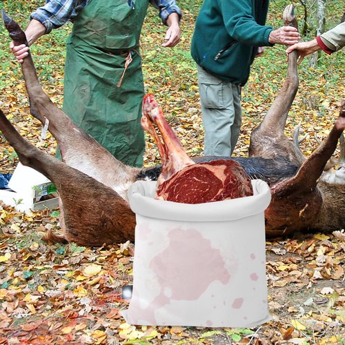 warmfarm 5 Pack Elk Game Bags with Reflective Strips,Reusable Stretchy Game Meat Bags - Breathable, Durable Nylon Polyester Cotton Blend (5, White)