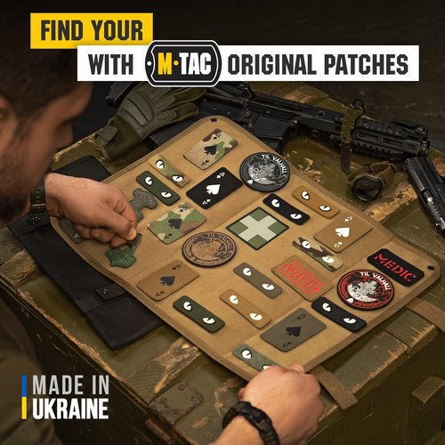 M-Tac Medical Cross PVC Patch - Morale Badge for Med Tactical Military Army Gear with Hook Fastener (Black)