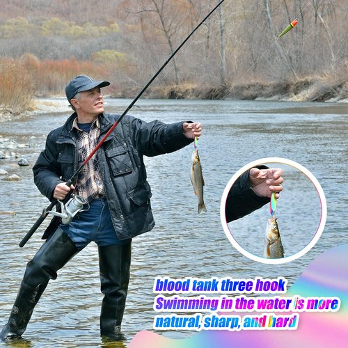 HESTYA 40 Pieces Fishing Lures Spoons Fishing Metal Saltwater Treble Trout Lures Hard Metal Spinner Baits 5 Sizes Casting Spoon Hooks for Salmon Bass in 1/5 1/4 3/8 1/2 3/4 oz (Holographic)