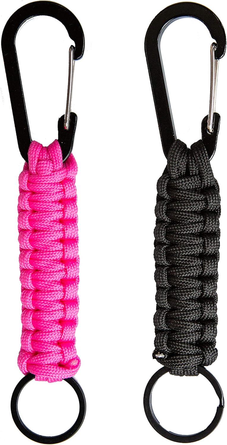 Paracord Lanyard Keychain with Carabiner Hook and Key ring