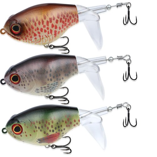 EXAURAFELIS Whopper Plopper Fishing Lure Top Water Pencil Plopper Fishing Lures Bass Lures Topwater Bait for Pike Perch, Floating Pencil Bass Bait