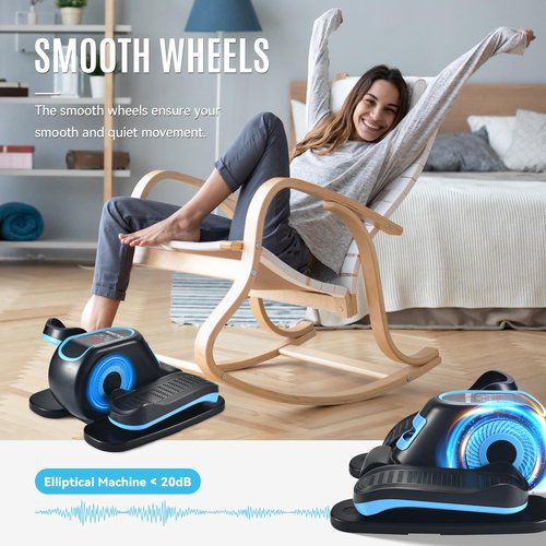 EILISON Under Desk Elliptical Exercise Machine – Mini Bike Elliptical for Low Impact Leg & Arm Movement – Quiet Magnetic Resistance, LCD Display – Compact Seated Workout for Seniors
