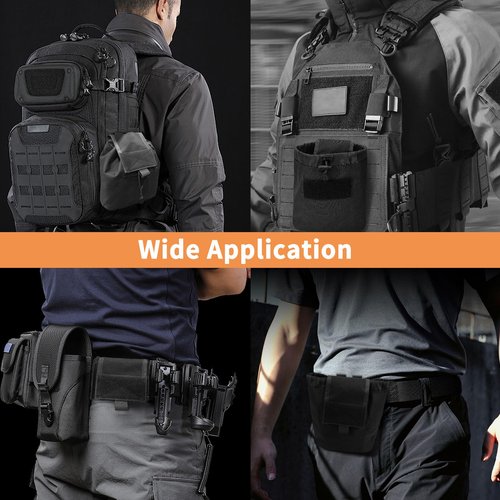 Dump Pouch, Molle Dump Pouch for Belt, Folding Military Tactical Mag Drop Pouch Black