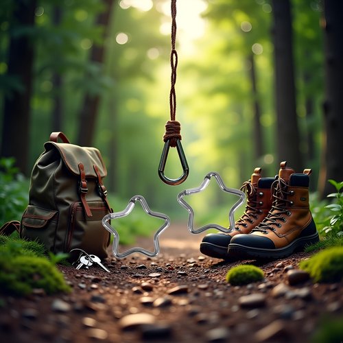 2Pcs Gray Color Carabiner Clip, Star Shaped Climbing Buckle, Aluminum Alloy Heavy Duty Keyring Hook for Camping Fishing Hiking Traveling Aluminum Key Chain Clip Accessories Outdoor, Car Keychain