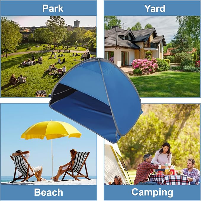 Pop Up Beach Sun Tent, 1 Person, Blue, 31.51 x 19.69 x 21.65 Inches, Sun Shelter, Sun Protection, Beach