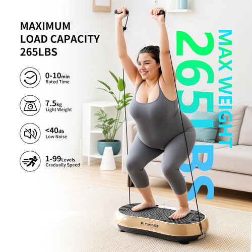 FITMIND Vibration Plate Exercise Machine, 24" x 14" Extra-Large Vibration Plate for Lymphatic Drainage, Vibration Plates for Weight Loss, Relaxing, Recovery