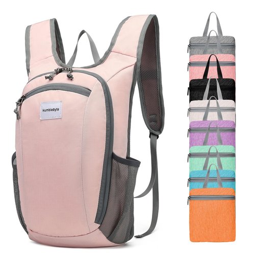 HumbleByte 10L Lightweight Hiking Bag Small Daypack Hiking Backpack Foldable Outdoor Bag for Women(Pink)