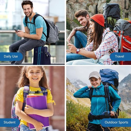 BufferABC Backpack Chest Straps 2 Pack Heavy Duty Adjustable Sternum Strap for Backpacks Universal Chest Belt with Quick Release Buckle for Hiking and Outside Travel (Black Gray)
