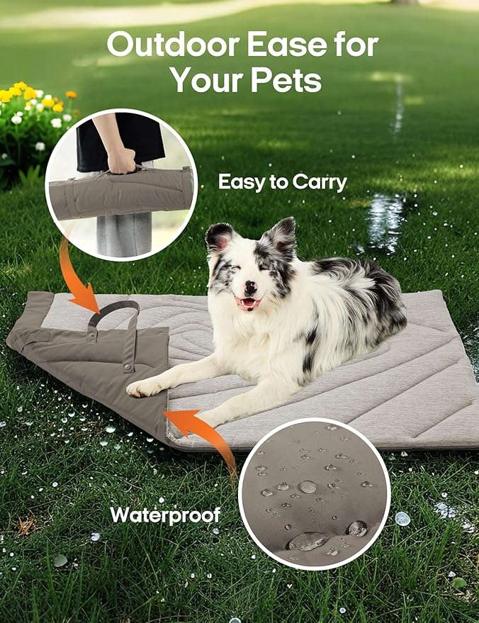 ZonLi Dog Cooling Mat, 59" x 40"Extra Large, Waterproof Cooling Pad for Dogs & Cats, Portable & Durable Pet Mat for Crate, Trunk, Camping, Outdoors, Machine Washable, Pebble Grey