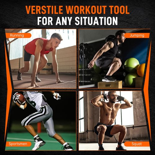 Vertical Jump Trainer Leg Strength Ankle Resistance Bands Set with Cuffs Workout Equipment for Leaping Fitness Basketball Volleyball Football Tennis Jumping Strength Training Equipment
