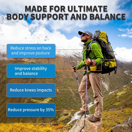 AISUNOUTDOOR Trekking Walking Hiking Poles or Sticks Aluminum Lightweight Collapsible for Men Women for Climbing 2 Pack Adjustable Gear with One Free Disposable Raincoat