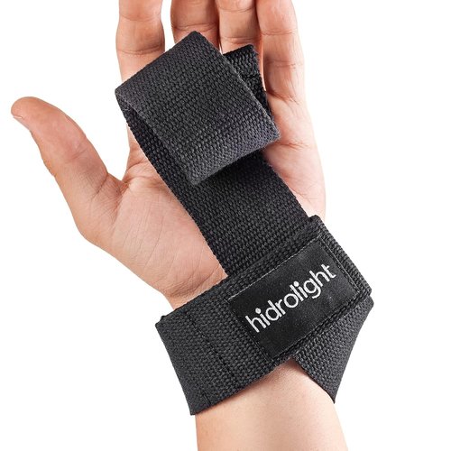Basic Wrist Straps for Weightlifting - Gym Accessories, Workout Equipment, Wrist Brace, Wrist Wraps, Hand Bands for Dumbells & Bars - Adjustable Stripe, Non-Slip Grip - Black, One Size