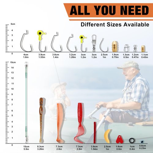 TRUSCEND Widely Used Fishing Lures Kit, Fishing Sinkers Weights Worth Every Penny, Selected Bass Lure & Tackle Kit for Freshwater, Premium Starter Bass Gear Set, Perfect Gifts for Men