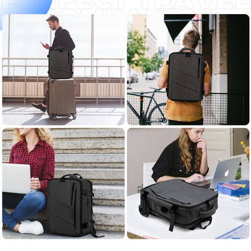 VOESLD Travel Backpack for Women Men, Carry on Backpack, 18×14×8 Inches Airlines Personal Item Casual Daypacks (Dark Gray, Extra Large)