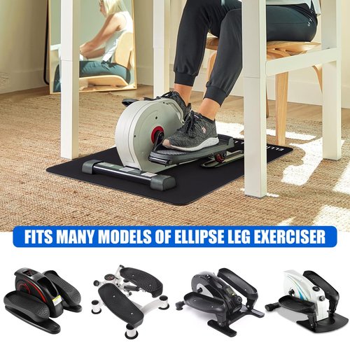 GSDOTZAP Non-Slip Workout Mat for Under Desk Elliptical, Exercise Mat for Ellipse Leg Exerciser Machine, Elliptical Mat for Electric Seated Foot Pedal Exerciser, Stability and Floor Protection
