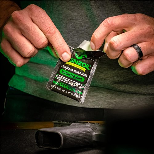CLENZOIL Field & Range Single Wipe Multi-Pack - Individual CLP Cleaning Wipes - for Hunting Firearm Maintenance - Removes Dirt & Oils - No-Mess Gun Cleaner