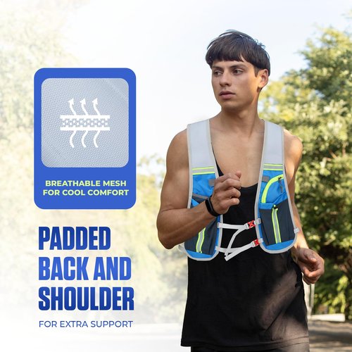 Hydration Vest with 2L Water Bladder for Running, Hiking & Cycling – Lightweight Waterproof Backpack with Reflective Straps, Breathable Design & Adjustable Fit for Men & Women