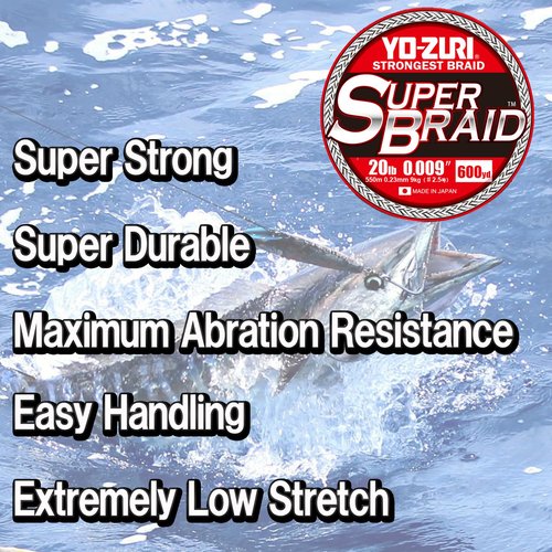 Yo-Zuri Superbraid 660 yd Floating Braid, 5-Color, 80 lb