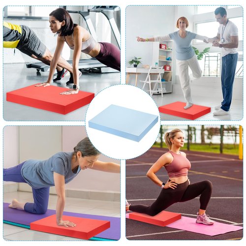 PATIKIL Balance Pad 15.7x13x2 Inch, Non-Slip TPE Foam Pad Cushion Exercise Yoga Mat Knee Pad for Fitness Stability Core Training Stretching, Pale Blue