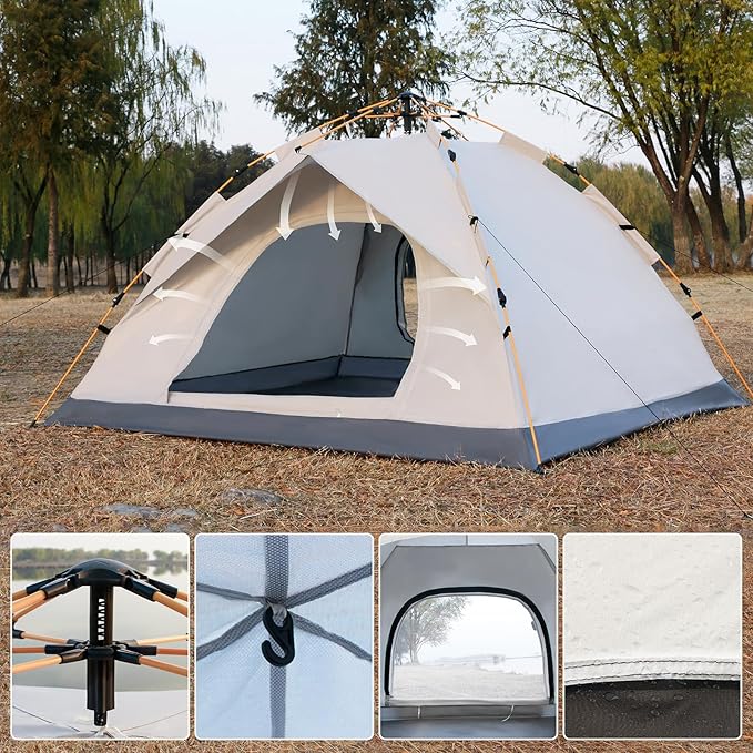 2 Person Windproof Oxford Tent Easy Setup Backpacking Tent for Camping, Hiking, Traveling