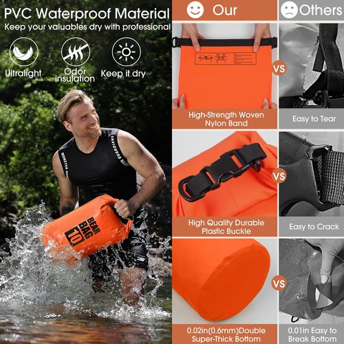 BELCKOS Bear Food Bag Hanging System, Bear Bags for Food Backpacking, Ultralight 10L Waterproof Camping Bear Proof Food Storage Canister Pulley System with Paracord, Carabiner, Throw Bag