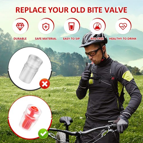 HAVANSIDY 4-Pack Silicone Bite Valve Replacement Nozzles Compatible with Osprey Hydration Bladders, Hydraulics Bite Valve Replacement for Water Reservoir - Red Valve Sheaths