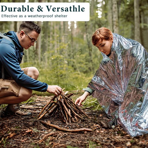 TLITLIING 4 Pack Emergency Mylar Blanket, Space Survival Kit - Perfect for Outdoors, Hiking, Camping - 82" x 51"