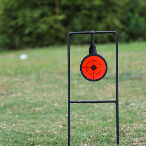 Metal Target, Backyard BB Target, Automatic Reset, Round, Iron, Portable Design, Suitable for Home Garden, Lawn, Farm, Patio, Backyard(Round)