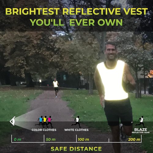 Blaze Reflective Running Vest Safety Gear - 360˚ High Visibility Vest For Women & Men - Running, Walking, and Cycling