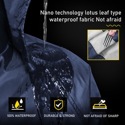 Classic Rain Suits for Men Waterproof Durable Rain Gear with Reflective Strip Rain Jacket Pants for Golf Camping (Blue, X-Large)