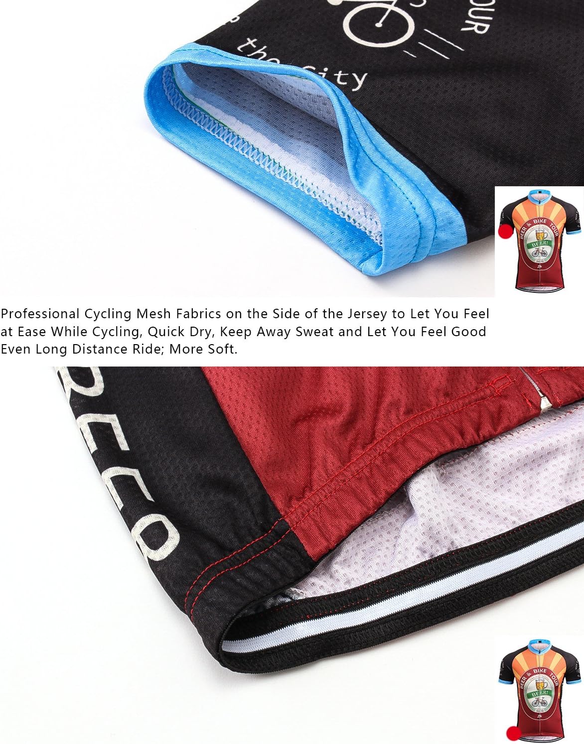Strgao Men's Cycling Jersey Bike Short Sleeve Shirt