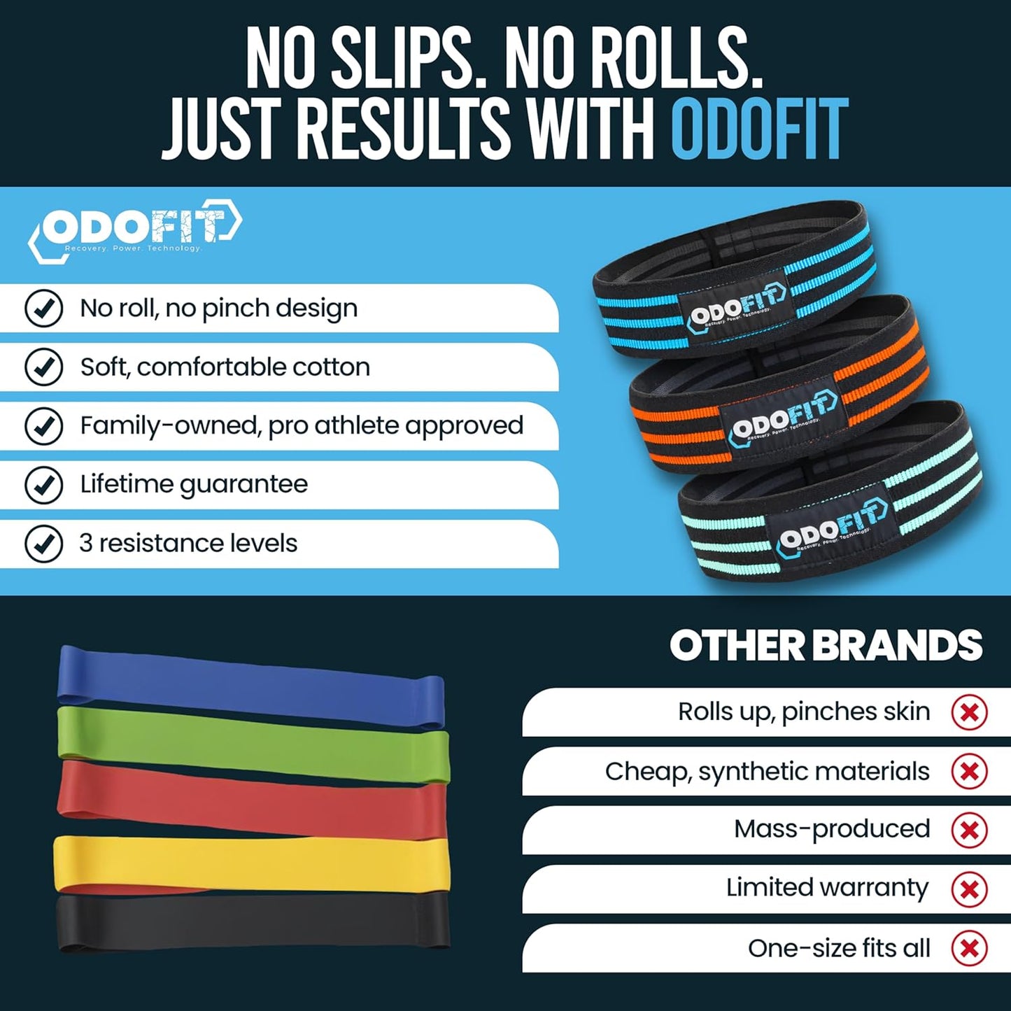 Non-Slip Booty Bands Set – Fabric Resistance Bands for Working Out – Exercise Bands for Home Gym & Stretch Bands for Exercise, Yoga – Workout Bands for Glutes, HIPS, Thighs & Legs (Set of 3)