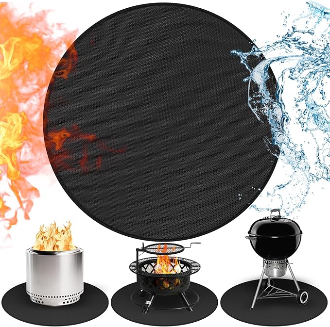 Fire Pit Mats for Under Fire Pit Compatible with Solo Stove Ranger Accessories Compatible with Solo Stove, 3-Layer Esay to Clean Under Grill Mats for Outdoor Grill to Protect The Deck, Patio, 39in