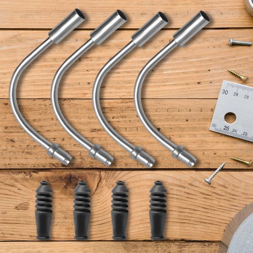 Bike V Brake Noodle Cable Guide Set, with 4 Pcs Bicycle Brake Cable Guide Pipe, and 4 Pcs Rubber Boots, for Mountain and Road Bicycles