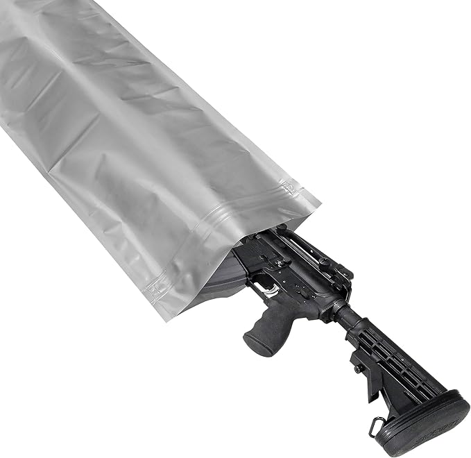 Dry-Packs 12x52 Anti-Corrosion Rifle & Shotgun Storage Bag Airtight & Waterproof Shipping Bag, Silver, Protects Firearms from Rust & Moisture