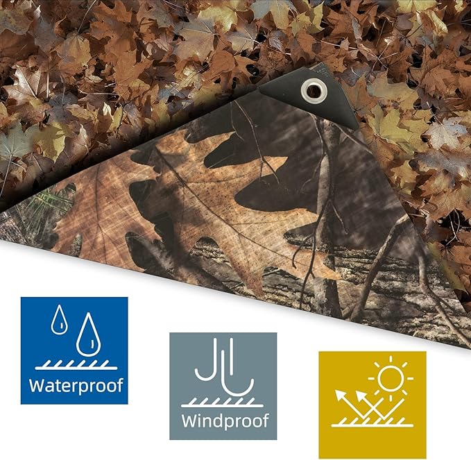 Heavy Duty 11 Mil Tarp Cover Waterproof UV Resistant Tarpaulin Used for Outdoor, Hunting, Camping, Backpacking, Canopy Tent, Ground Tarp, Cover Boat, Motorcycles, Roofs, Wood