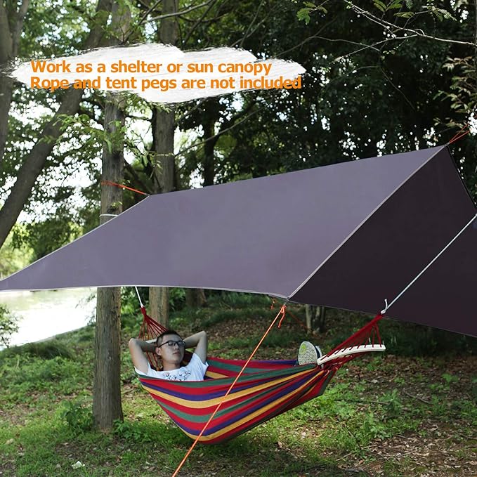 REDCAMP Large Waterproof Camping Tarp Lightweight, Multifunctional Insulated Tent Footprint for Camping Hiking Backpacking, Grey 106"x83"