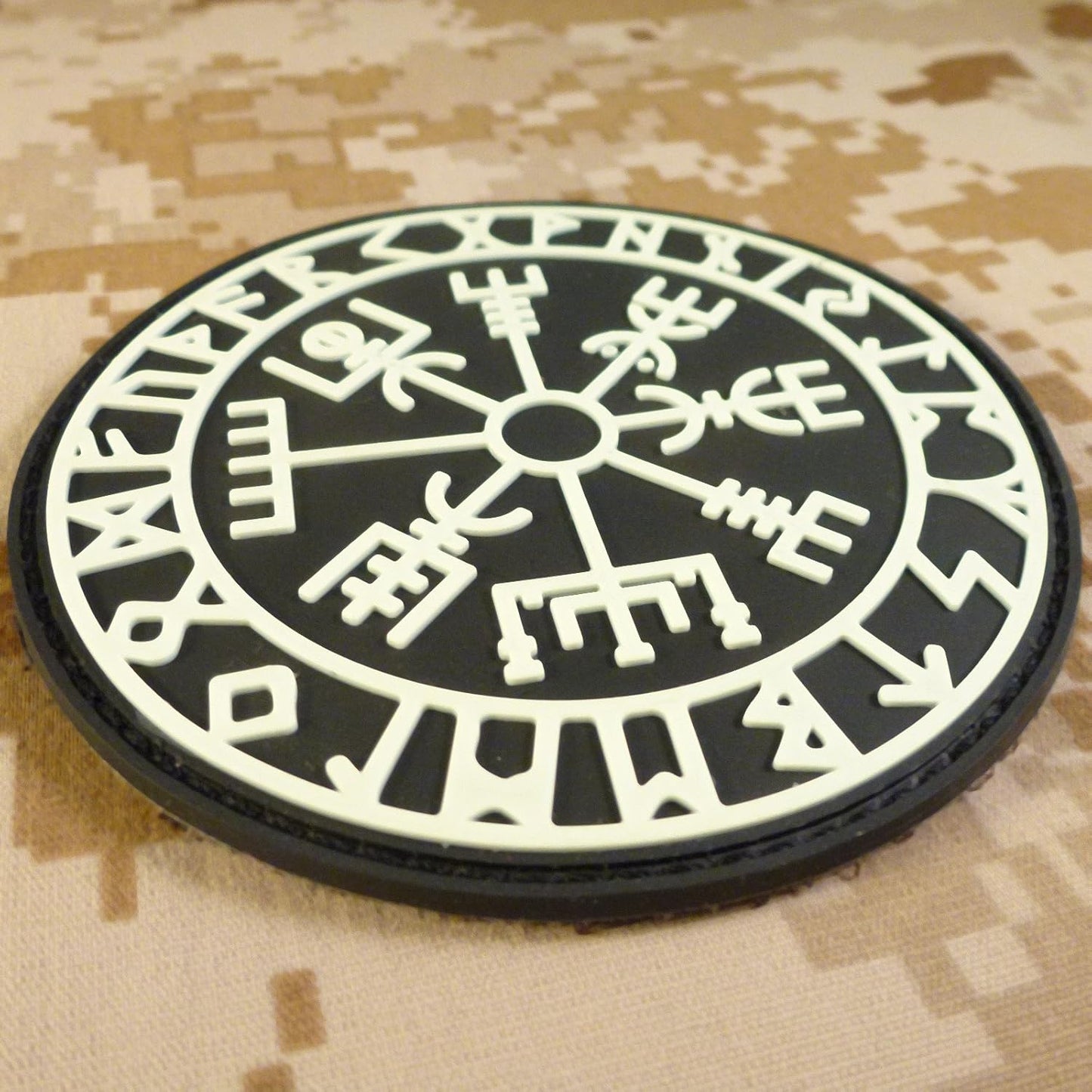 Vegvisir Viking Compass PVC Patch Compatible with Velcro - Norse Morale Tactical Patches for Backpacks, Vest (Subdued)