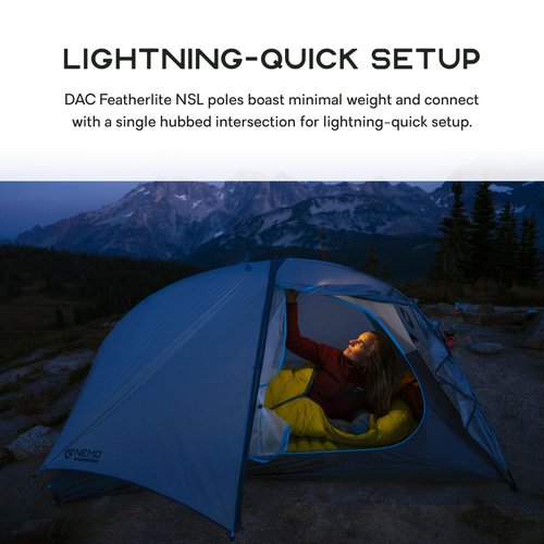 NEMO Equipment Hornet Elite OSMO Ultralight Backpacking Tent - Aluminum/Stormy Night - 2-Person