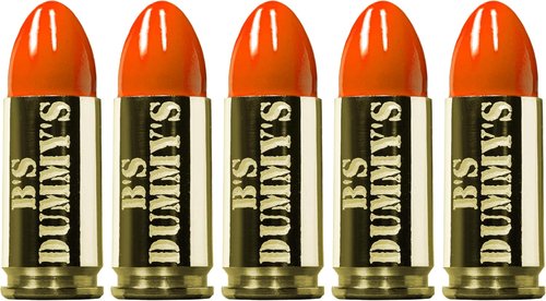 B's Dry Fire Snap Caps - A.K.A. B's Dummy's - Dummy 9mm Luger Training Caps (5 Pack) (Orange Brass)
