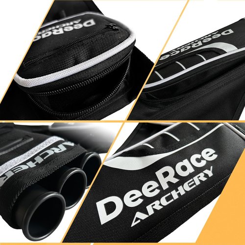 DEERACE Archery Hip Quiver, 3 Tubes Arrow Holder for Compound and Recurve Bow (Black)