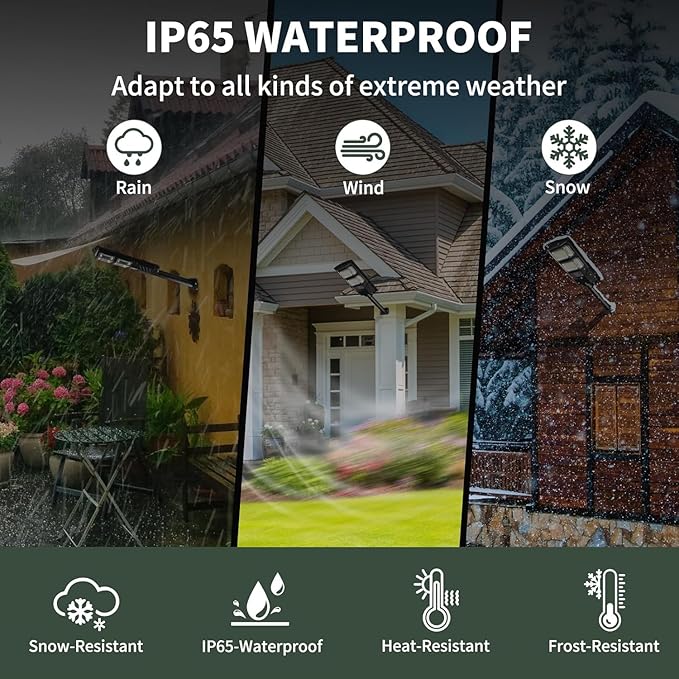 Solar Street Lights Outdoor, 6500K LED, Waterproof IP65, Motion Sensor, Dusk to Dawn, Easy Install for Yard, Driveway, Garden, Security Light for Outside, 2 Pack