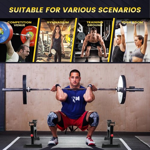 SYNTECSO Deadlift Jack Barbell Stand - Heavy Duty Barbell Jack Deadlift - Adjustable Deadlift Platform for Home Gym Weightlifting Easily Load 880 Lbs