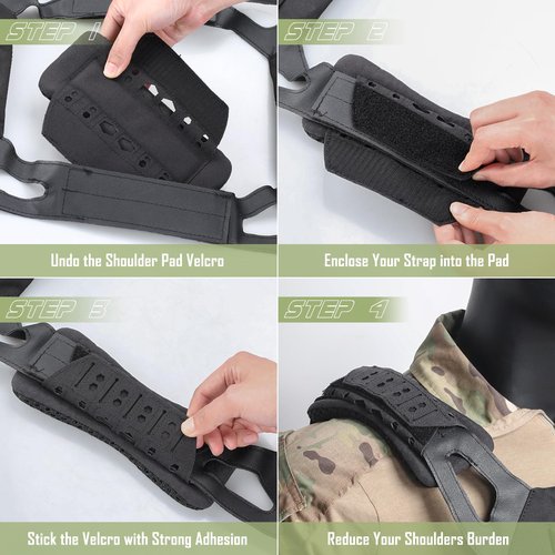 WYNEX Shoulder Strap Pad for Vest Carrier, 2 Pack Tactical Plate Shoulder Pads Strap Cushion Vest Accessories Shoulders Pads Soft Mesh Pads with Tactical Gear for Men