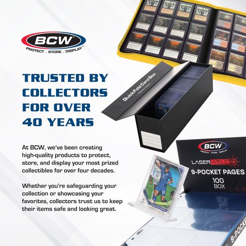 BCW 138 PT. Thick Card Topload Holder - Pack of 10 | Durable Rigid PVC Toploader | Toploaders for Memorabilia, Jersey, Patch, and Relic Cards | Ideal for Collectors and Hobbyists