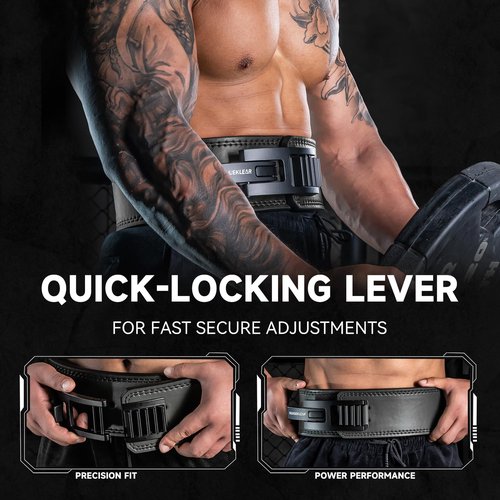 Lever Lifting Belt for Man and Women, Weightlifting with Adjustable Heavy Duty Buckle, Professional Weight Lifting Belt