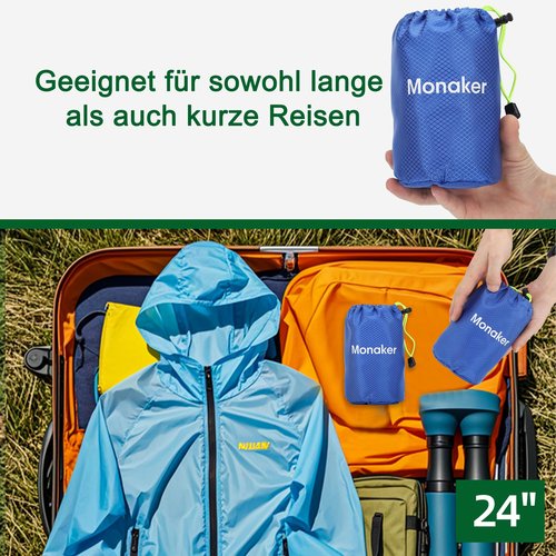 Monaker Ultralight 20L Foldable Backpack, Multi-Pocket Design, Compact to Palm-Sized, Ideal for Hiking, Travel & Daily Use